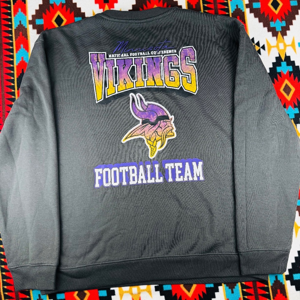 Minnesota Vikings Crewneck Sweatshirt XL | NFL Ultra Game Gray Pullover